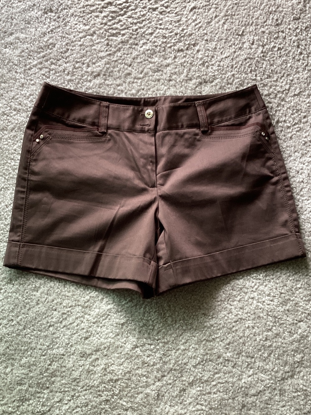 White House Black Market Brown Cuffed Tailored Shorts -  Size 8